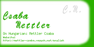 csaba mettler business card